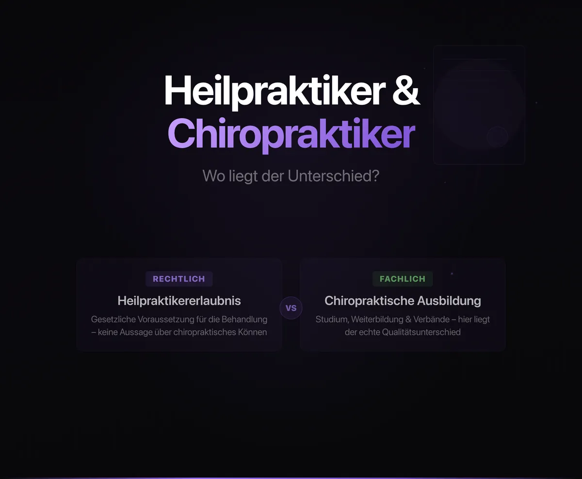 Chiropraktiker mit Heilpraktikererlaubnis – Rechtliche Grundlage der Chiropraktik in Deutschland