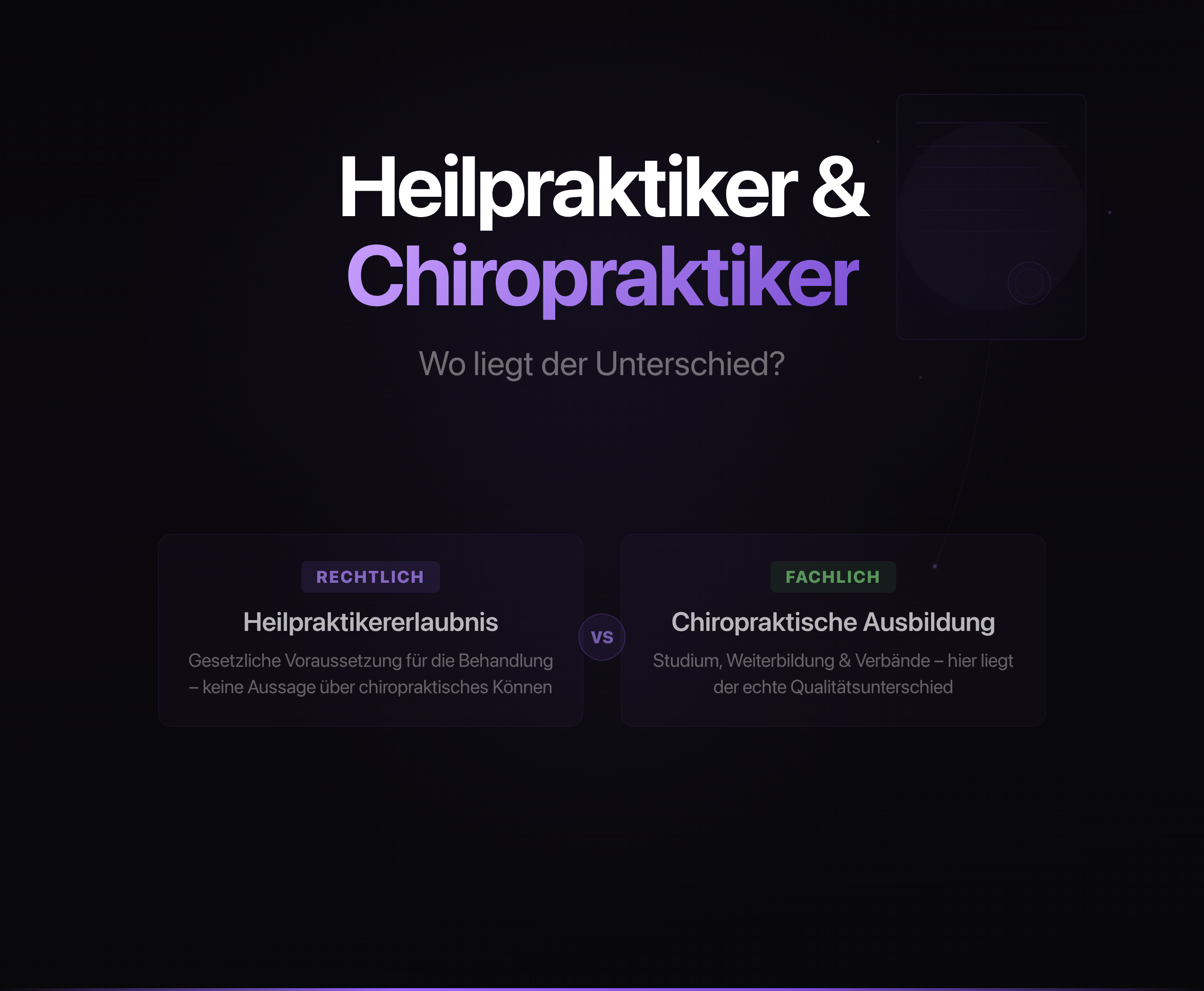 Chiropraktiker mit Heilpraktikererlaubnis – Rechtliche Grundlage der Chiropraktik in Deutschland